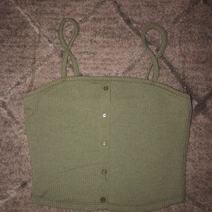 Small olive green crop top